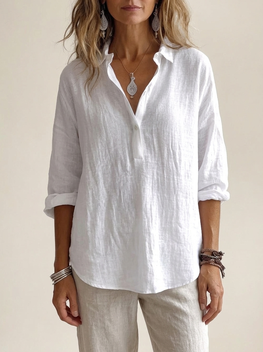 Blouse Style Casual Elegant white - editorial hero